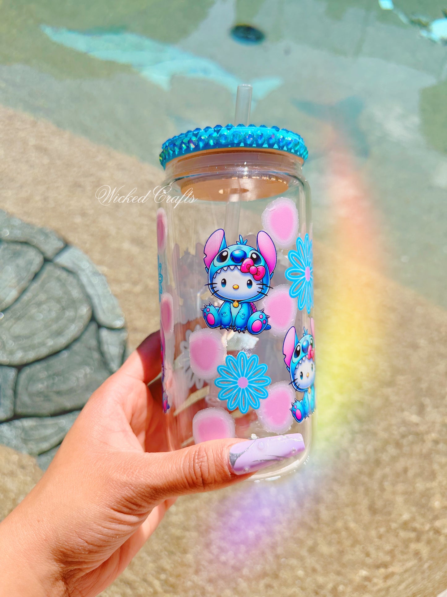 Kitty & Alien Glass Cup