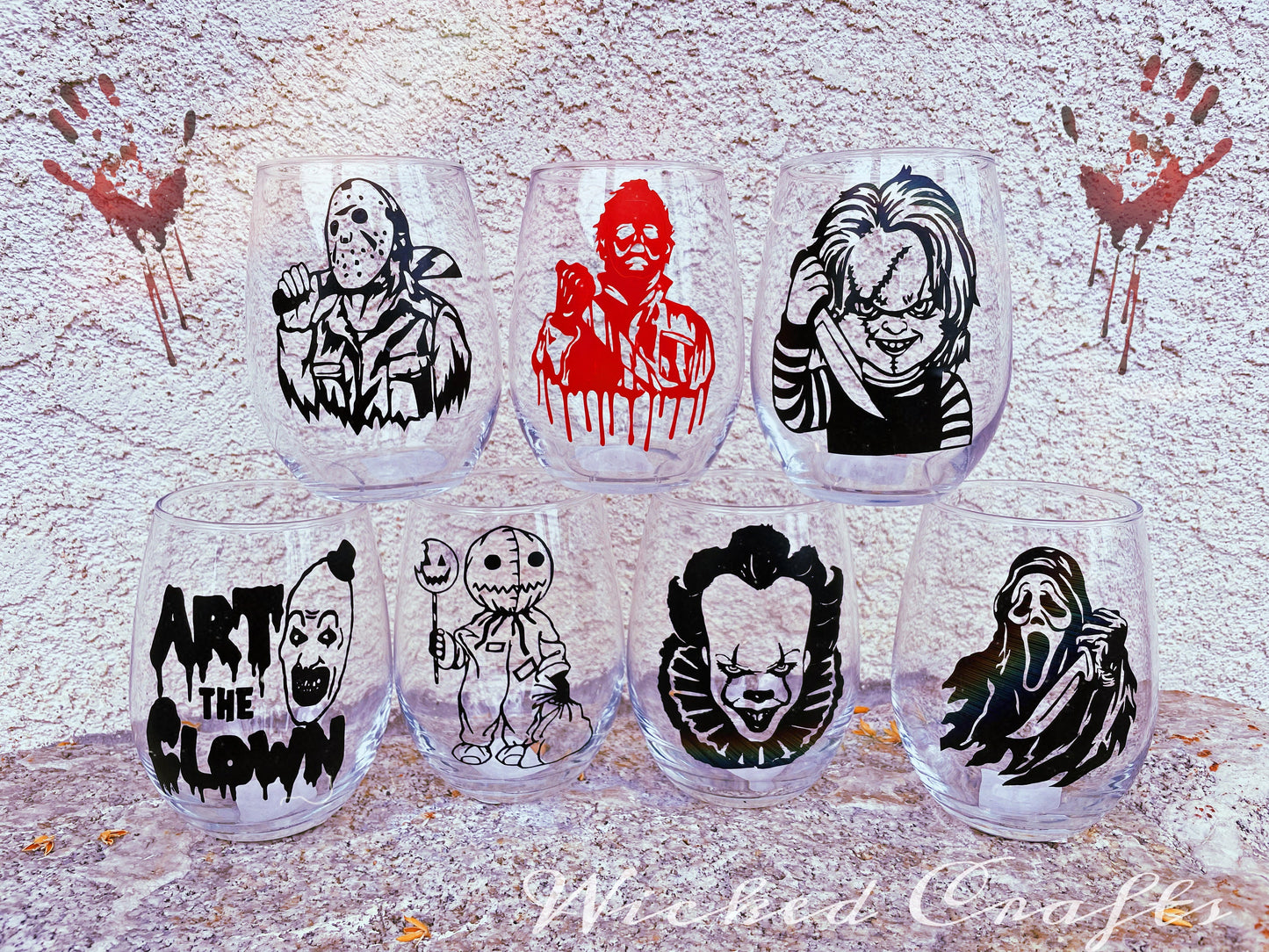 Scream Horror Wine Glass