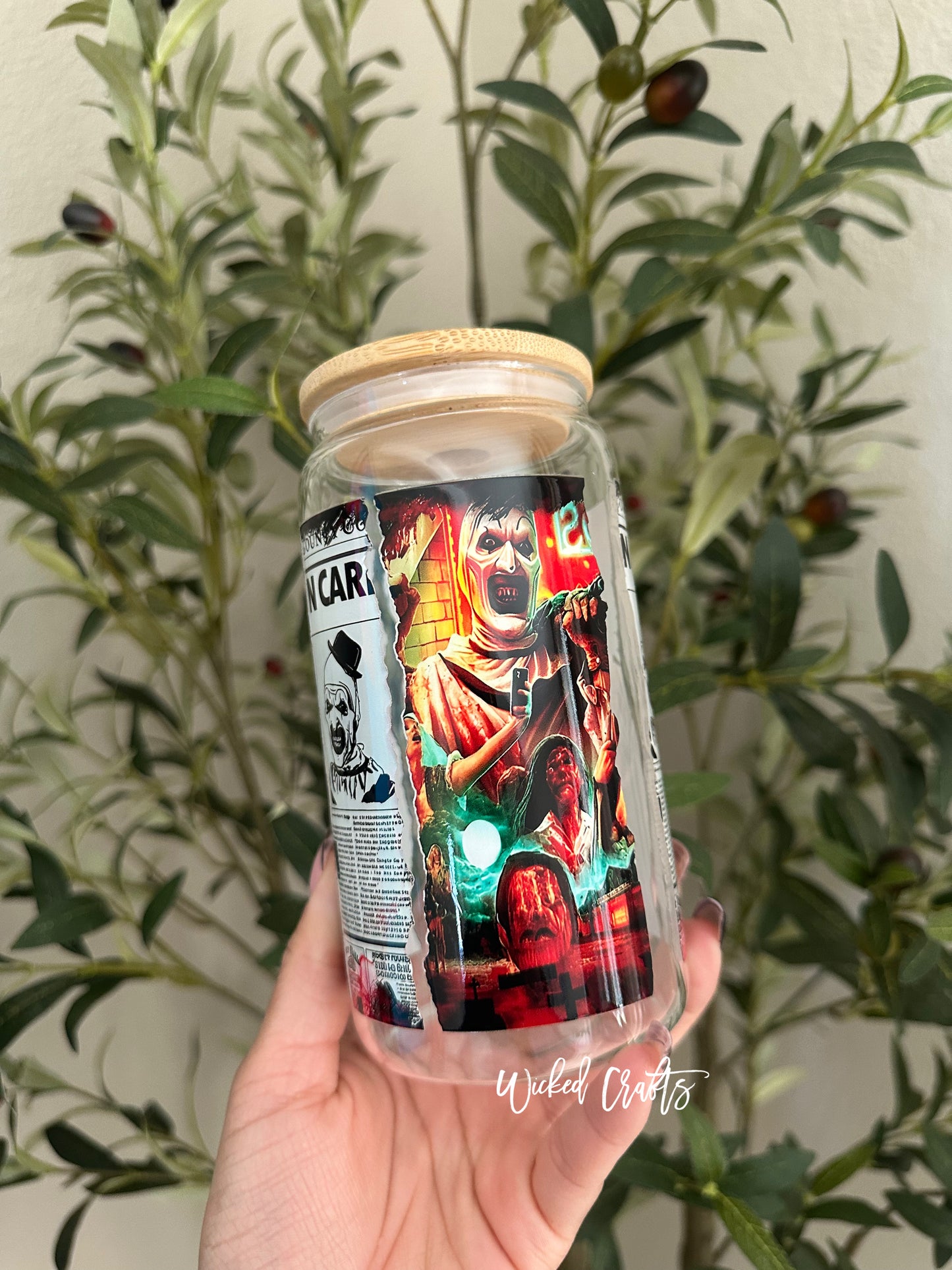 Horror Clown Glass Tumbler