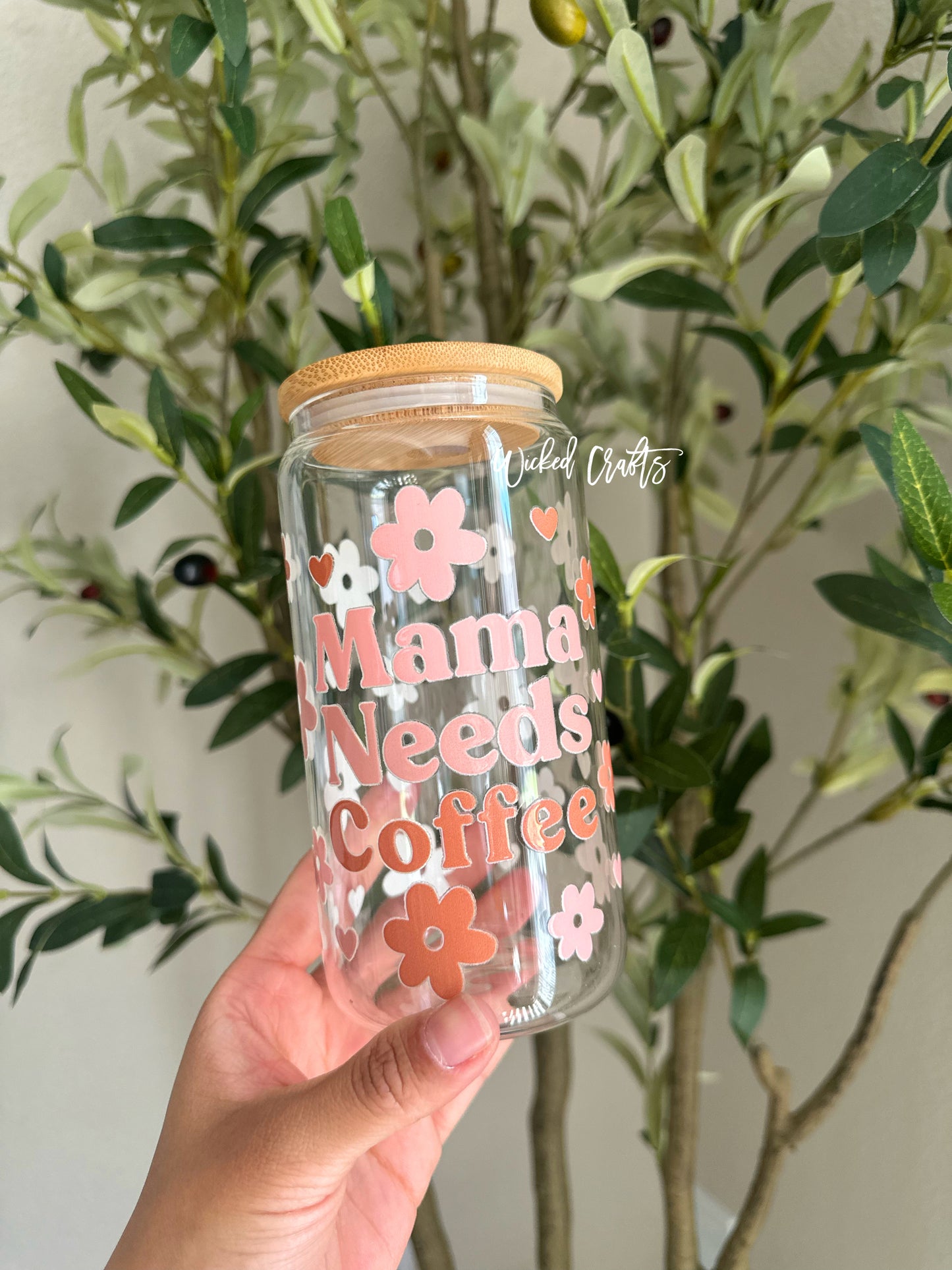 Mama Needs Coffee Glass