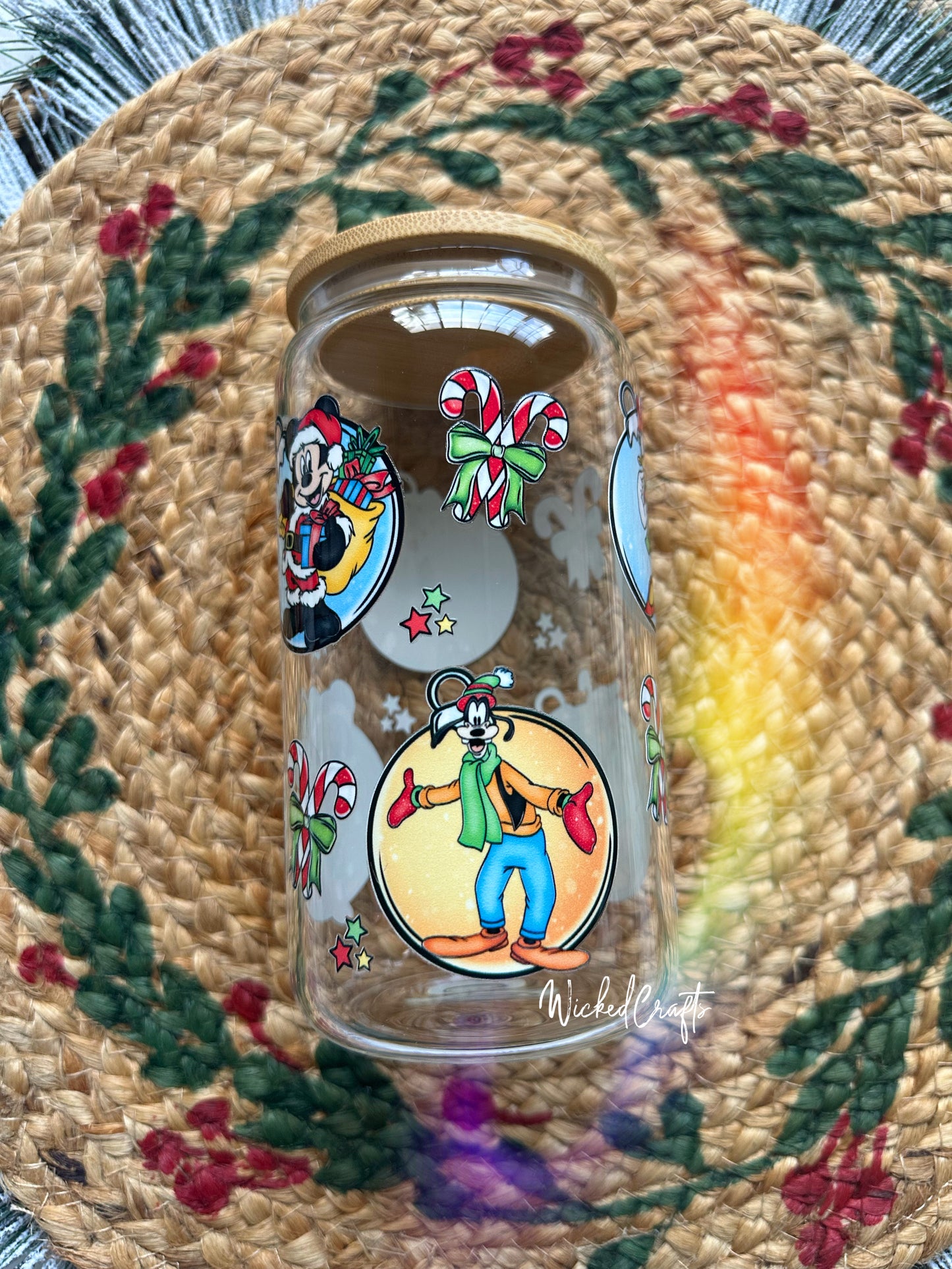 Mouse & Friends Holiday Glass