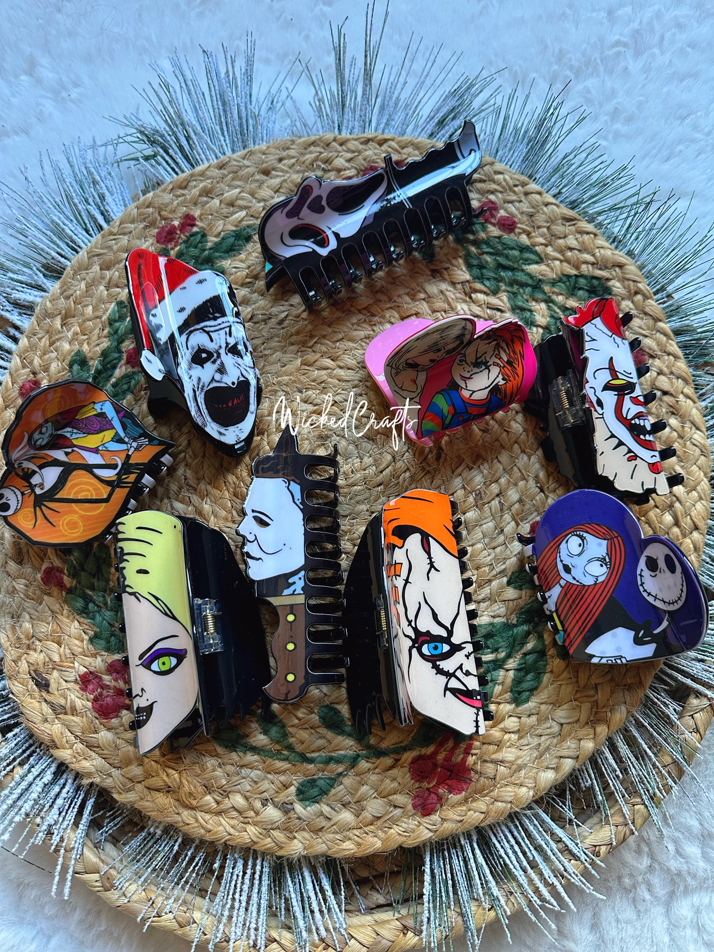 Jack & Sally Orange Hair Clip