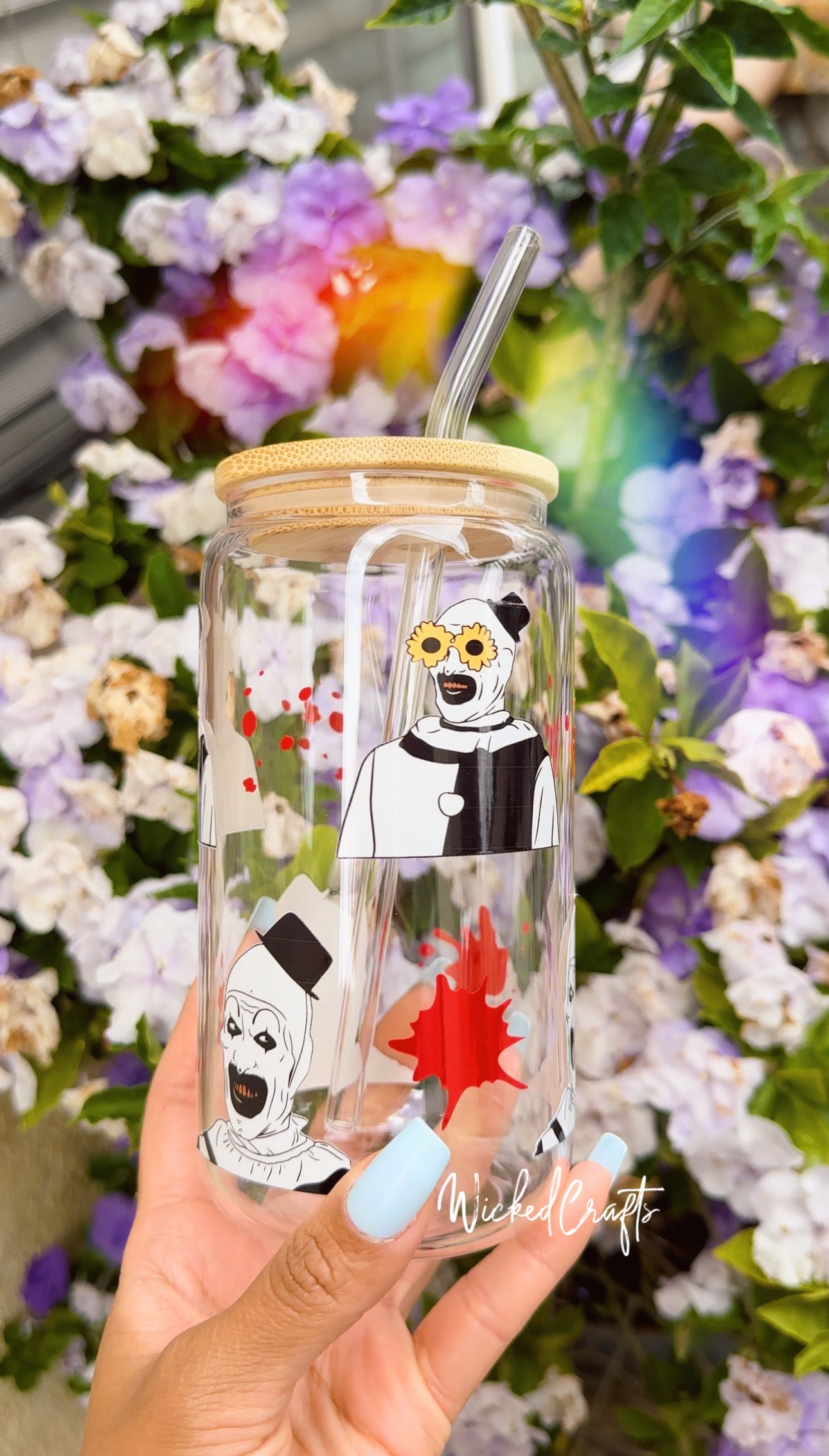 Horror Clown Glass Can