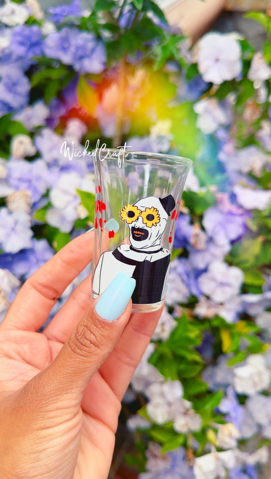 Clown & Sunflowers Shot Glass