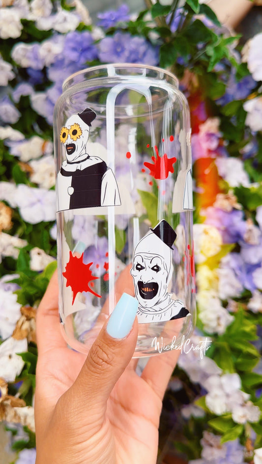 Horror Clown Glass Can