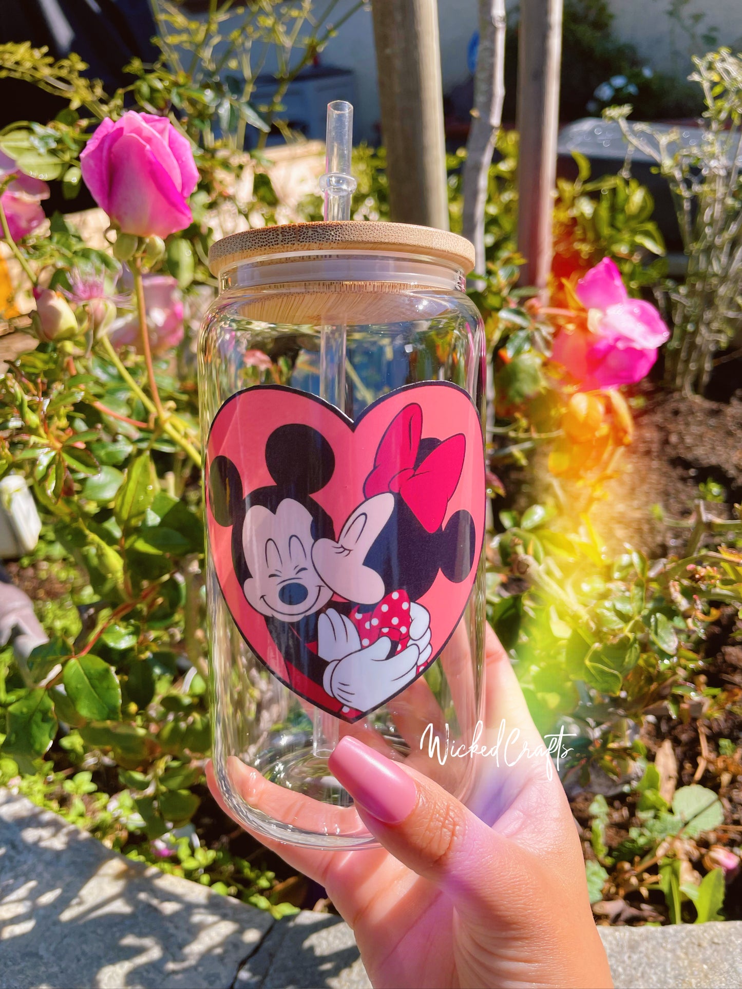 Mr & Mrs Mouse Glass Can