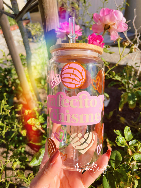 Cafecito Y Chisme Pan Dulce Glass Can