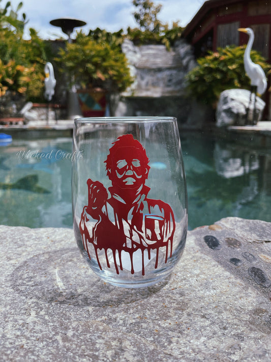 Michael Myers Bloody Horror Wine Glass