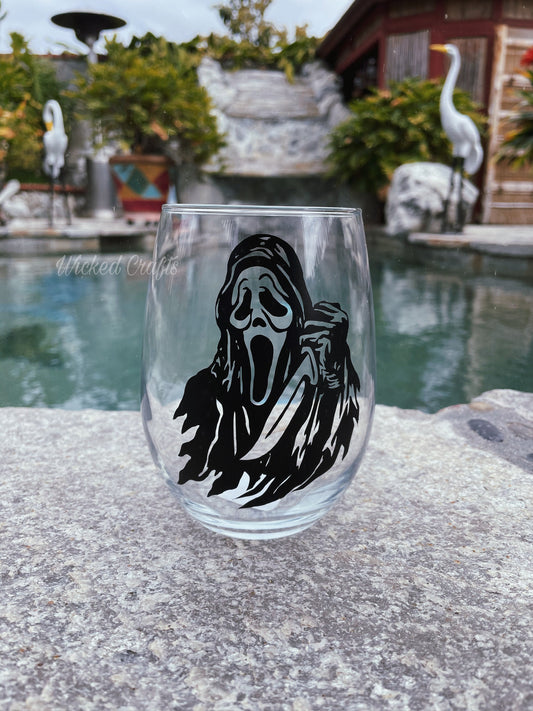 Scream Horror Wine Glass