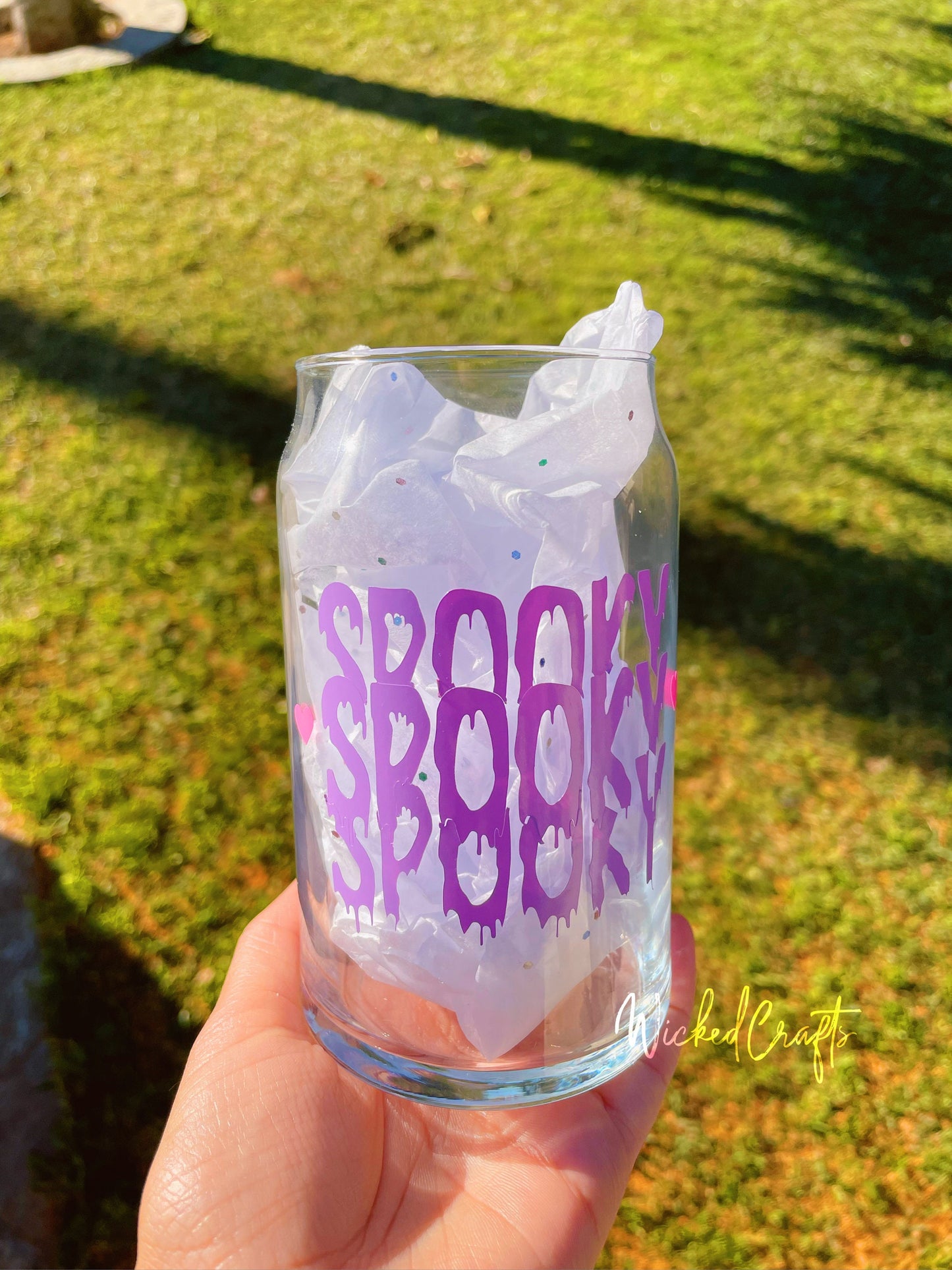 Spooky 16 oz Glass Can