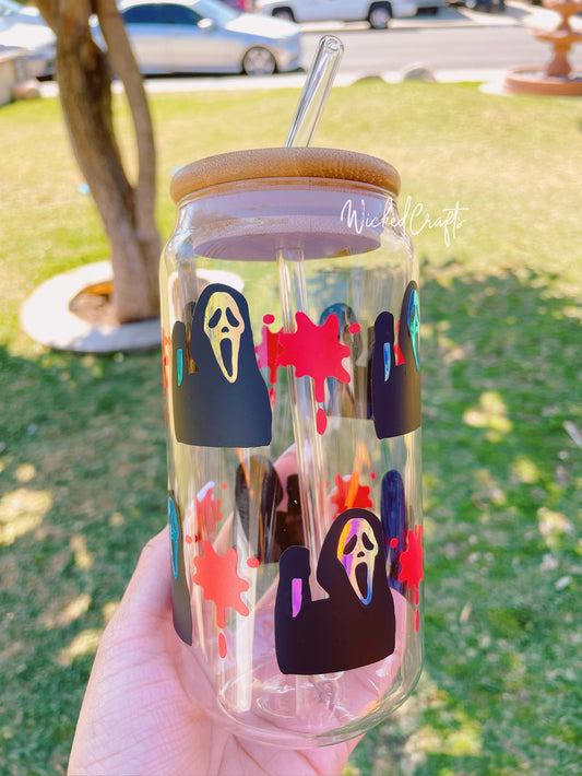 Scream Holographic Blood Glass